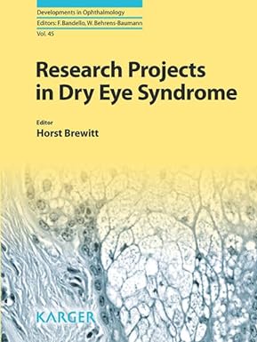 Research Projects in Dry Eye Syndrome (Developments in Ophthalmology) 1st Edition